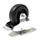 100mm Braked Castor with Black Rubber Wheel